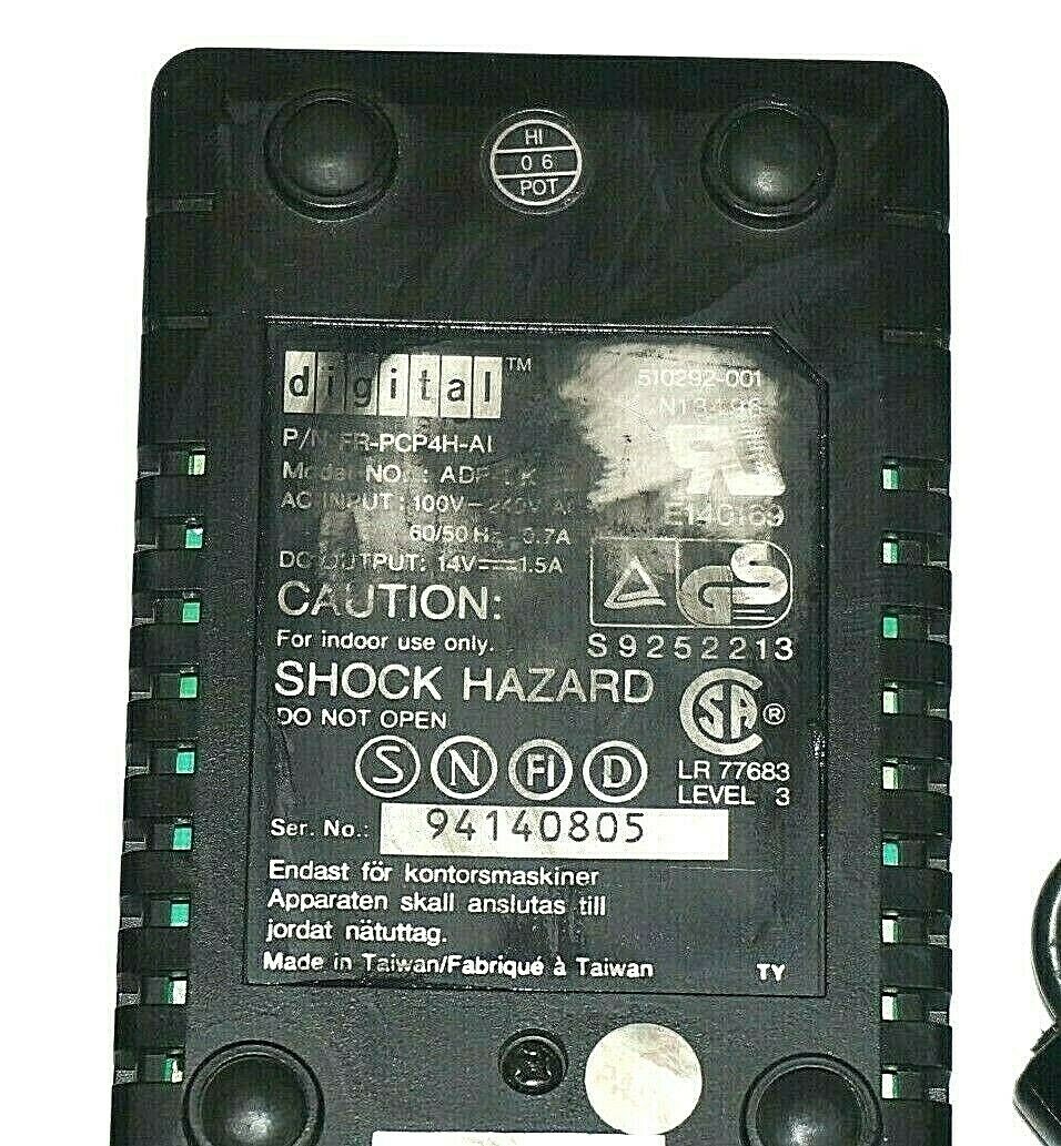 Genuine Digital AC Adapter Model: ADP-LK P/N: FR-PCP4H-AI Output: 14V-1.5A Compat Genuine Digital AC Adapter Model: ADP-LK P/N: FR-PCP4H-AI Output: 14V-1.5A Compat